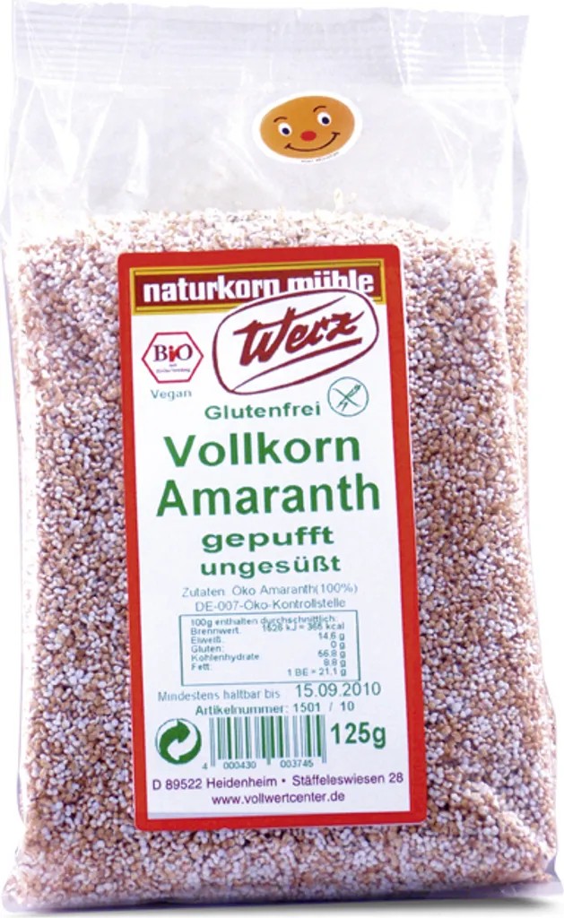 Werz Vollkorn Amaranth gepufft glutenfrei -- 125g
