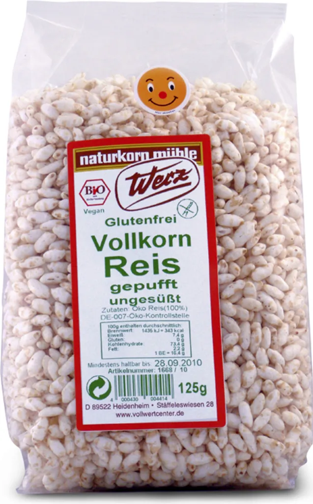 Werz Vollkorn Reis gepufft glutenfrei -- 125g