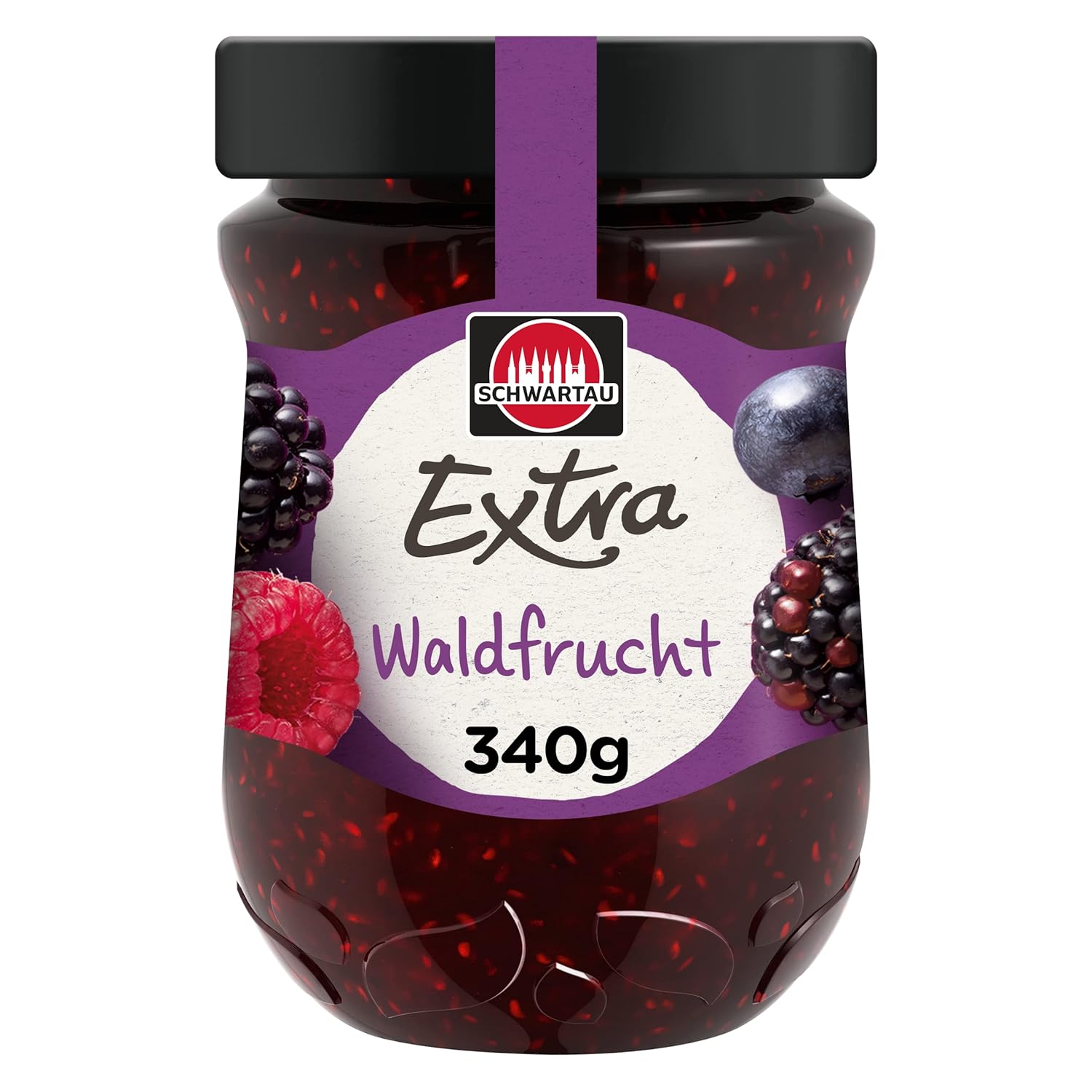 Schwartau Extra Forest Fruit Jam Pack of 8 (8 x 340 g Jar)
