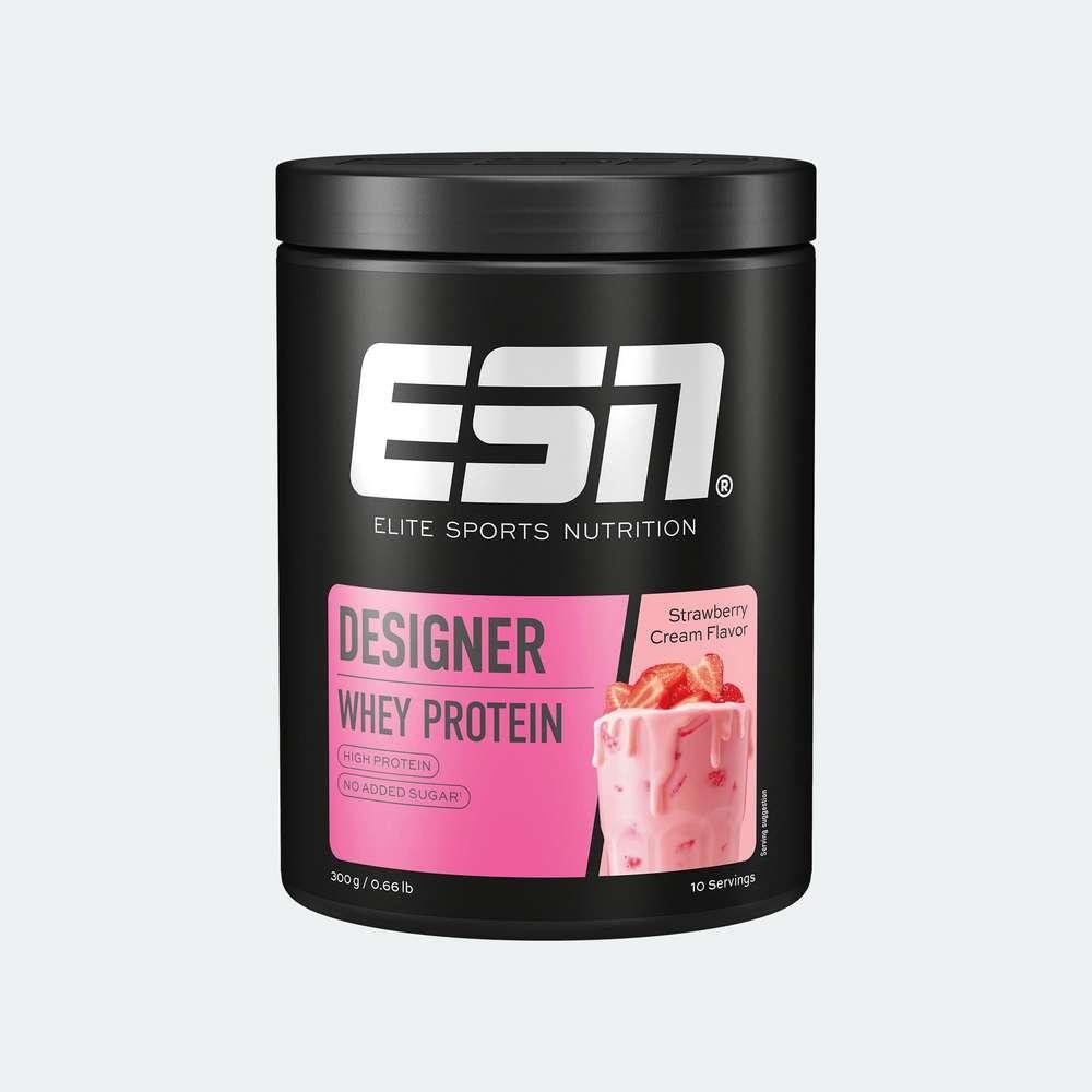 Whey protein powder, strawberry cream flavor