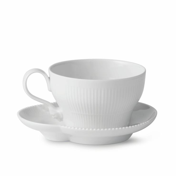 Royal Copenhagen White Elements Cup With Saucer 26Cl