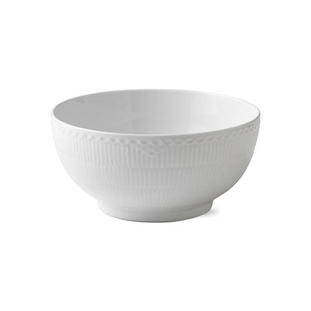 White Fluted Half Lace Bowl