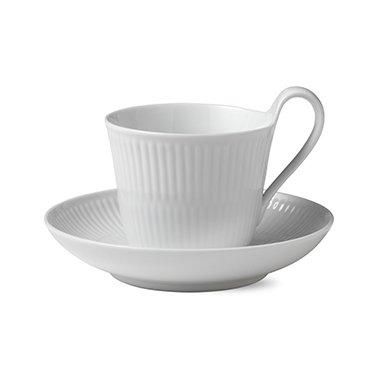 Royal Copenhagen White Fluted Cup M. High Handle