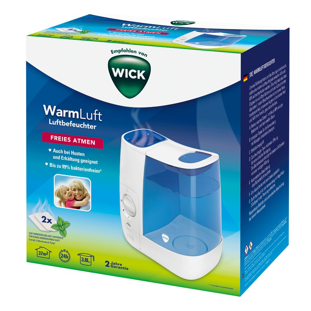 Wick warm air humidifier