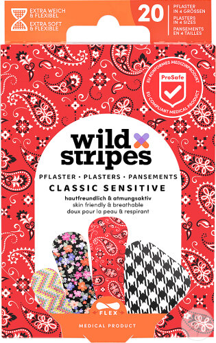 Wild Stripes Classic Sensitive Plasters Fashion 20 pieces