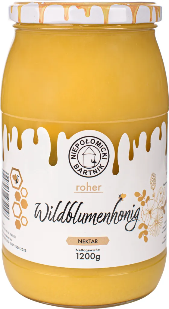 Wildblumenhonig 1200g Roh und Frisch Großes Glas Bienenhonig Blütenhonig  aus der Imkerei
