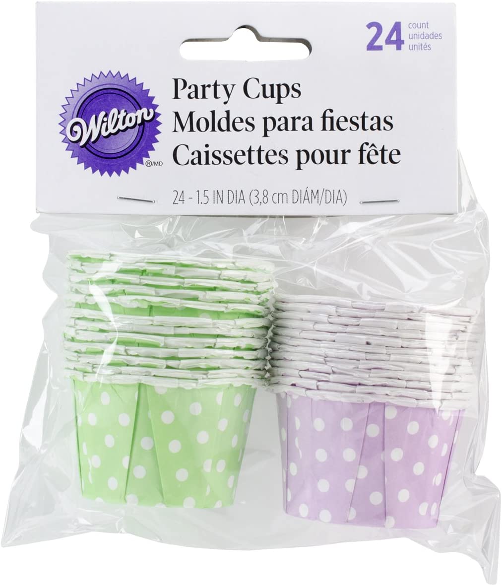 Wilton 24-Piece 1.25 oz Dots Nut Cup Set, Green/ Purple