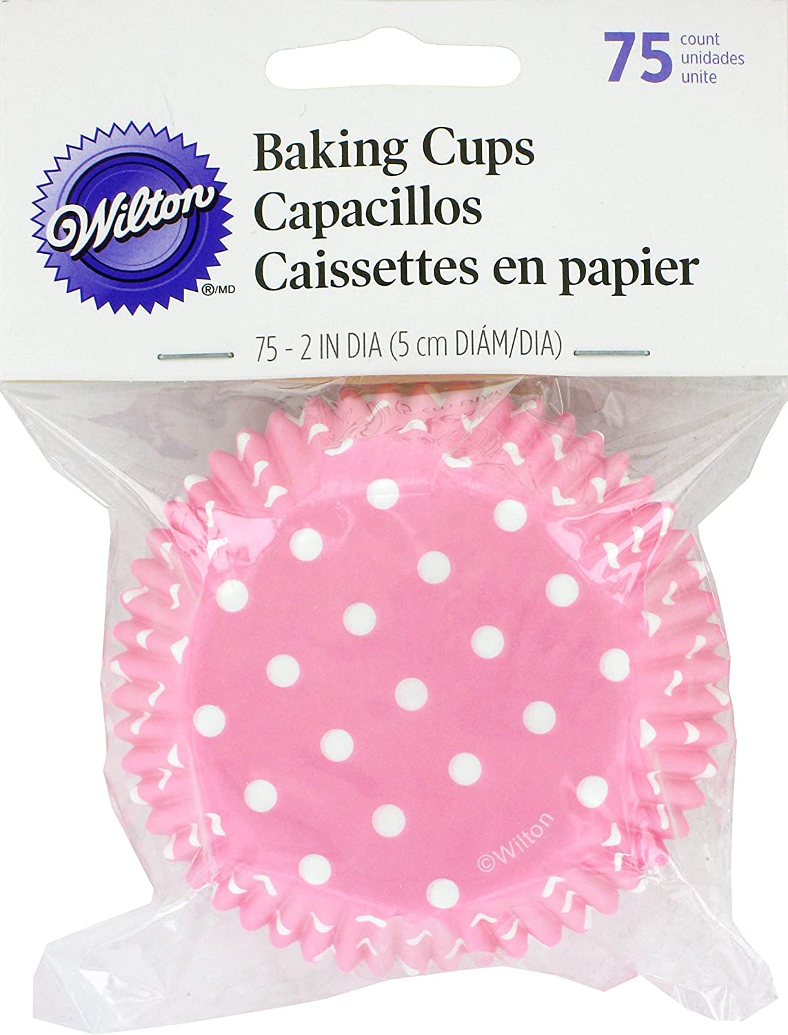 Wilton Baking Case Standard Dots, 75 Pack - Light Pink