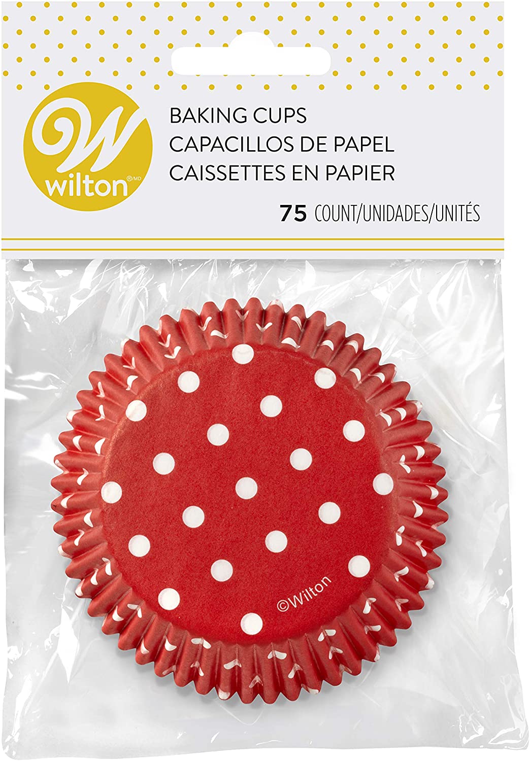 Wilton Baking Case Standard Dots, 75 Pack - Red