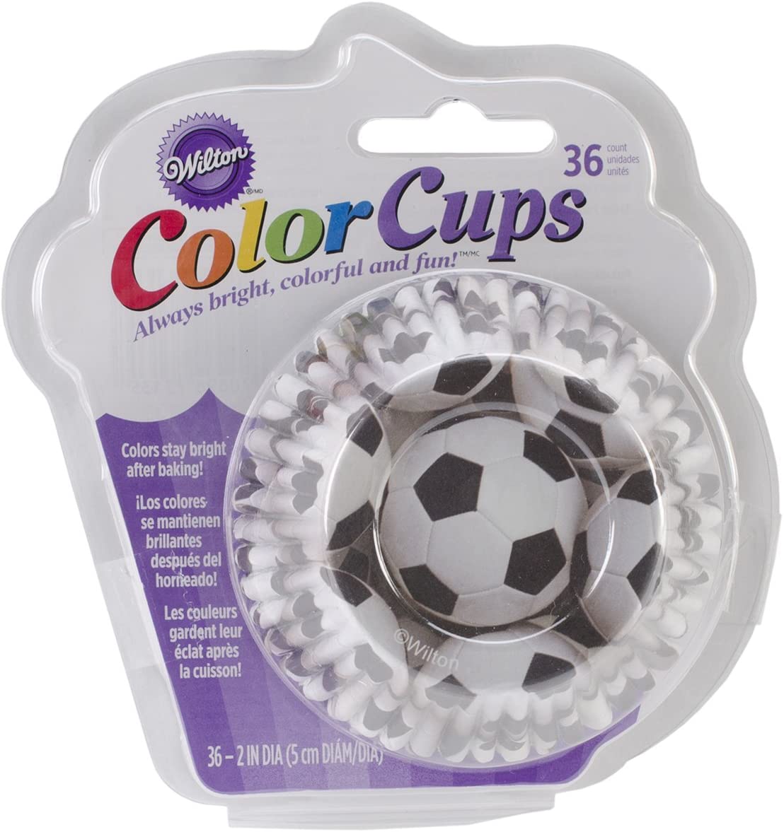 Wilton ColorCups Baking Cups Football 36 Paper Colourful 6.9 x 6.9 x 2.89 cm