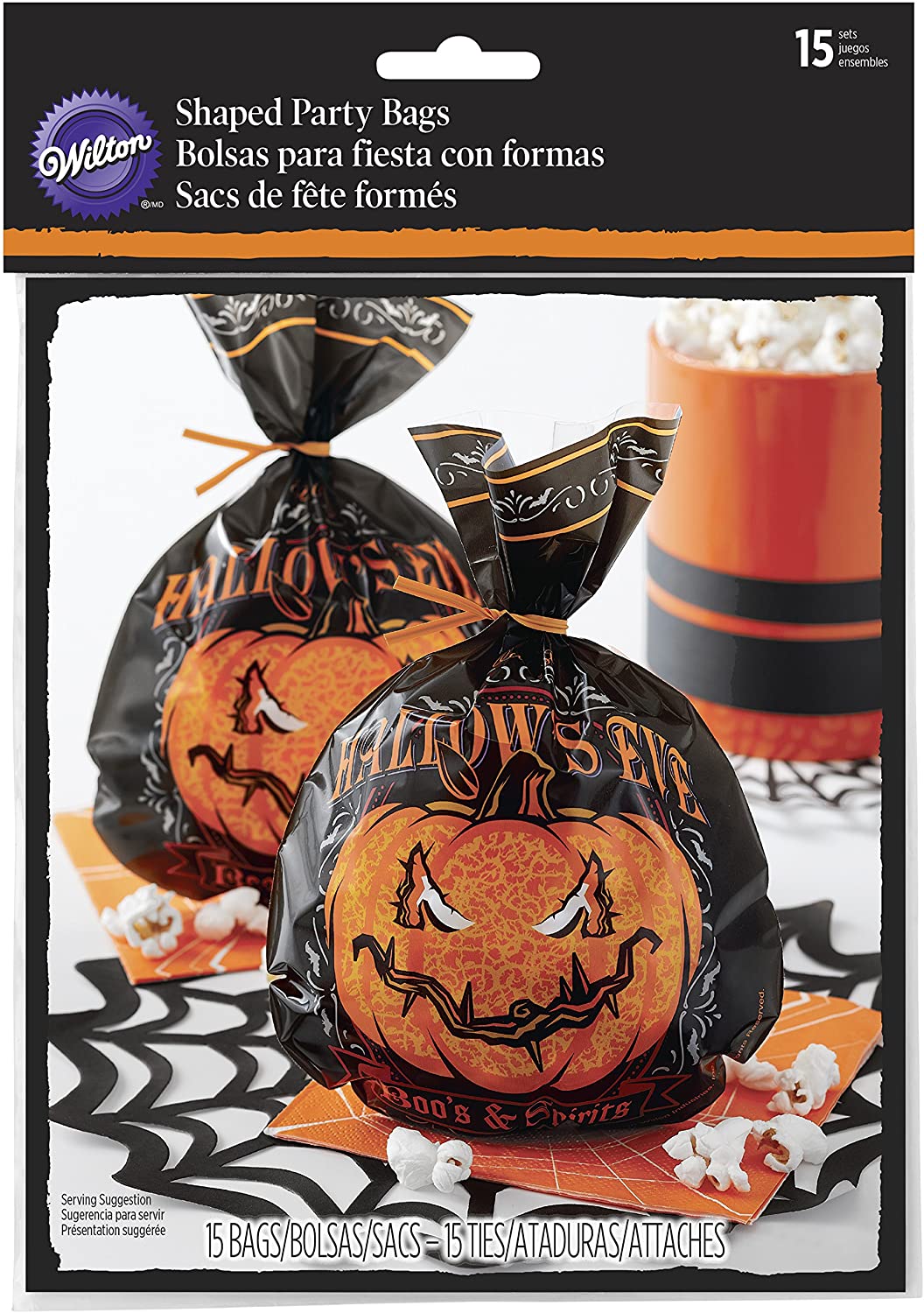 \'Wilton Halloween Shaped \"All Hollows Eve Party Bags – Pack of 15