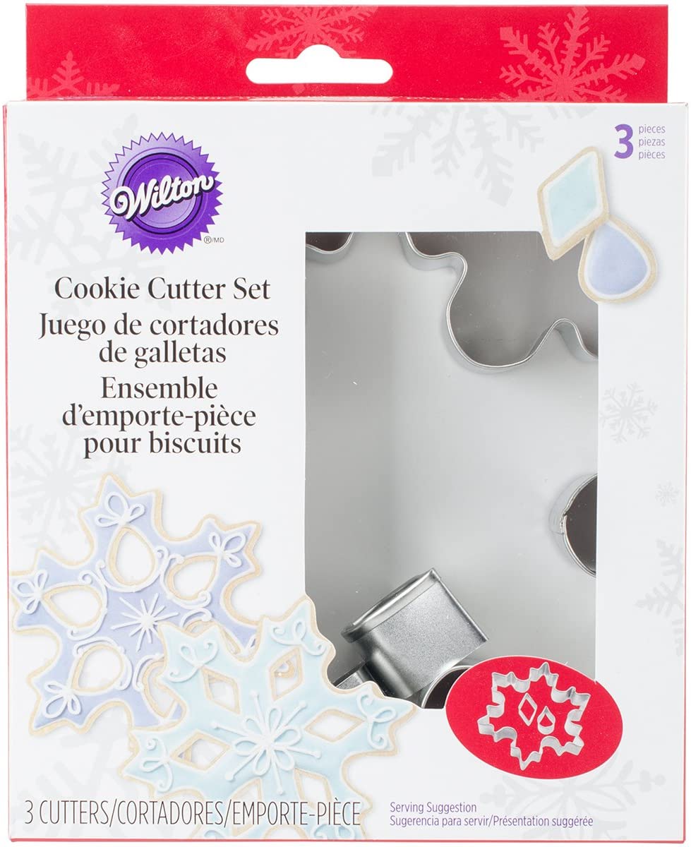 Wilton Metal Cookie Cutter Set 3Pcs Snowflake, Other, Multi Coloured