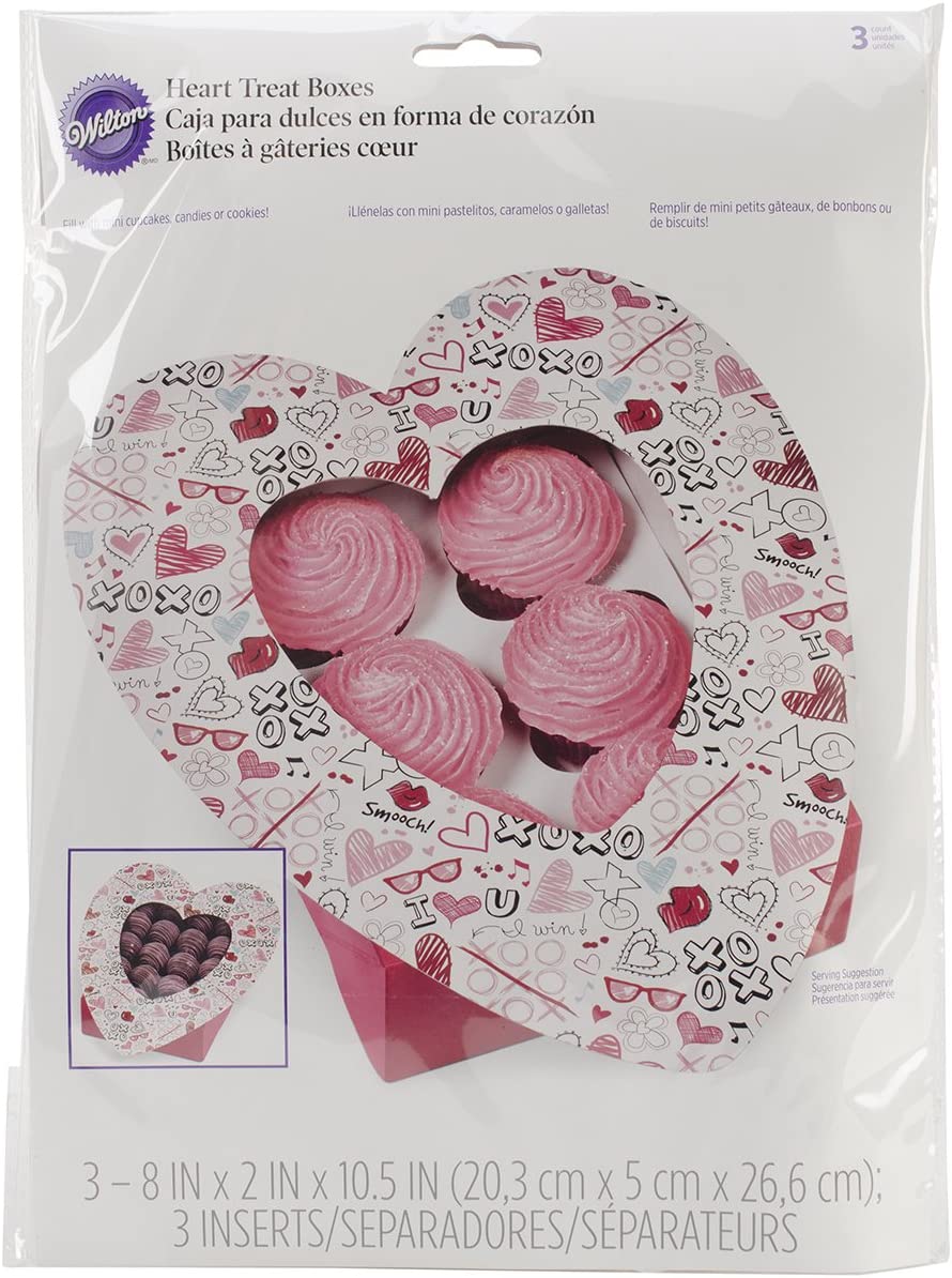 Wilton Mini Sprinkle Cupcake Bakery Box 3/Pkg- Spread Love and Other Friendly 6 Cup, Multi-Colour