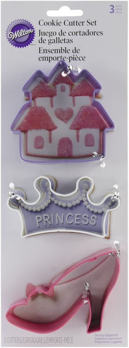 Wilton Princess Three Piece Cookie Cutter Theme Set