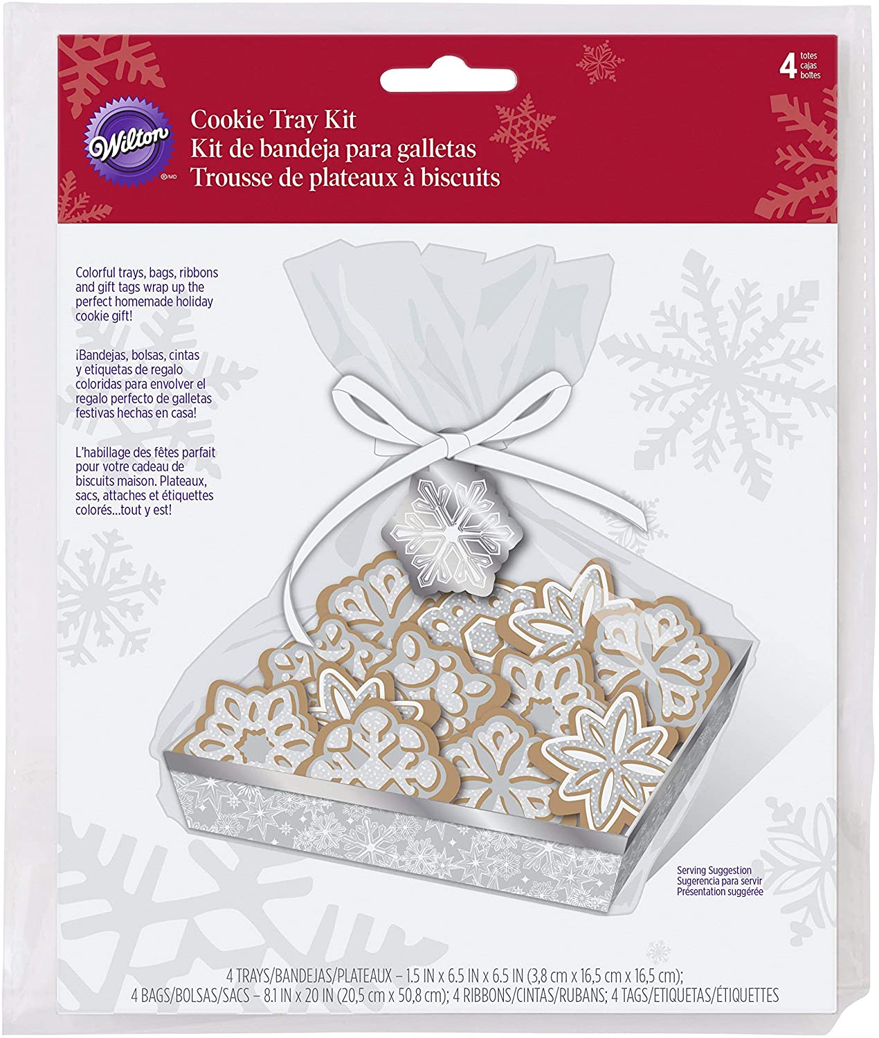 Wilton Snowflake Cookie Tray, Pack of 4