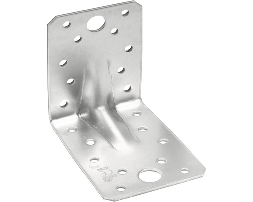 Angle connector with bar 90x90x65x2.5 mm sendzimir galvanized, 1 piece