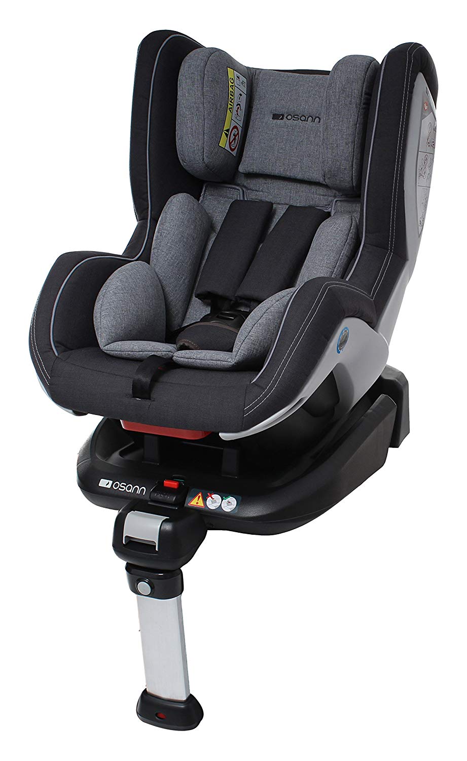 Osann Reboard Fox Isofix Child Seat Group 0+/1, 0-18 kg, 0 to 4 Years ECE R44/04, Grey Melange