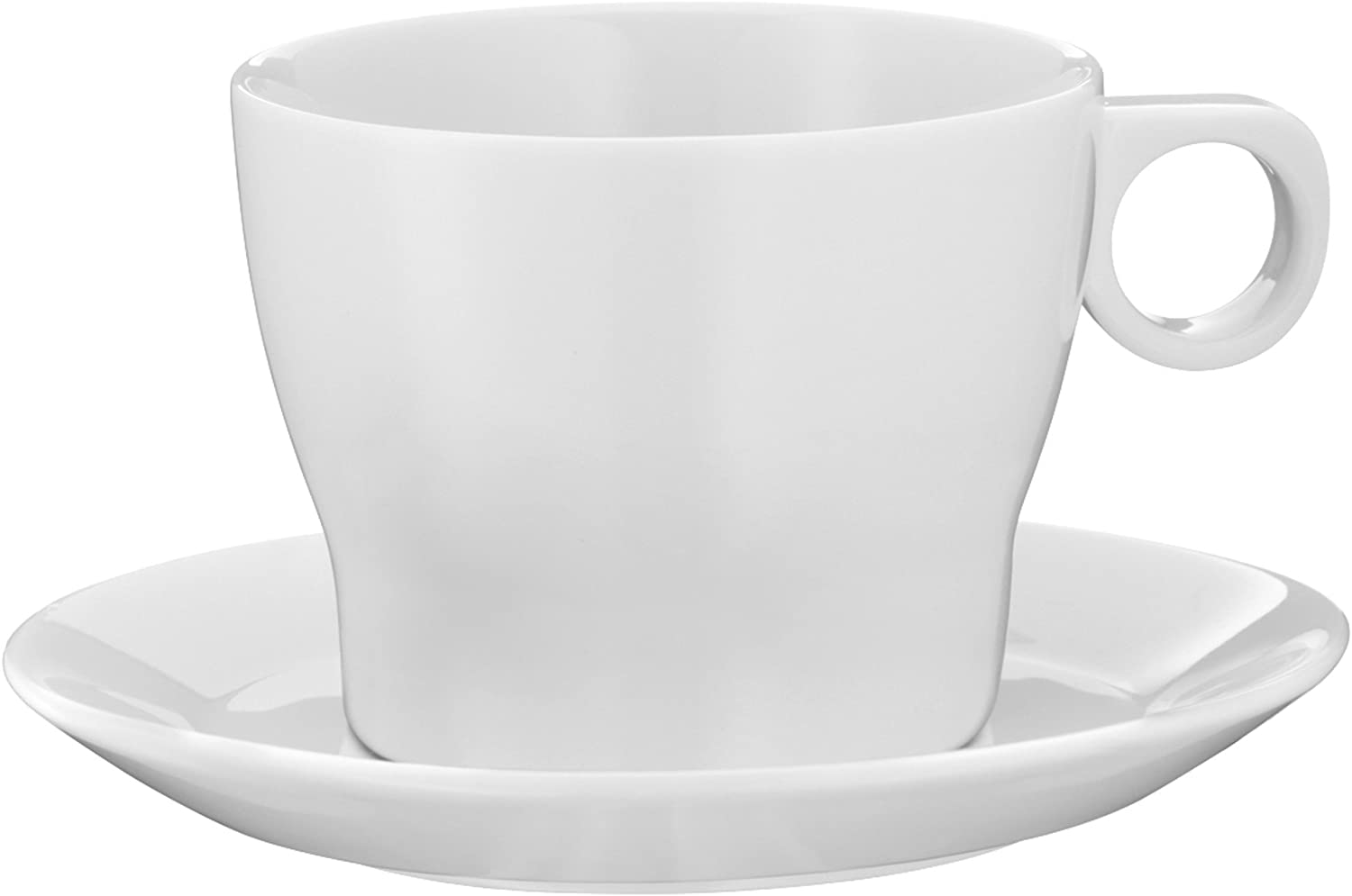 WMF Barista Café au Lait Cup 225 ml, Coffee Cup with Saucer, Coffee Glass, Porcelain, Dishwasher Safe