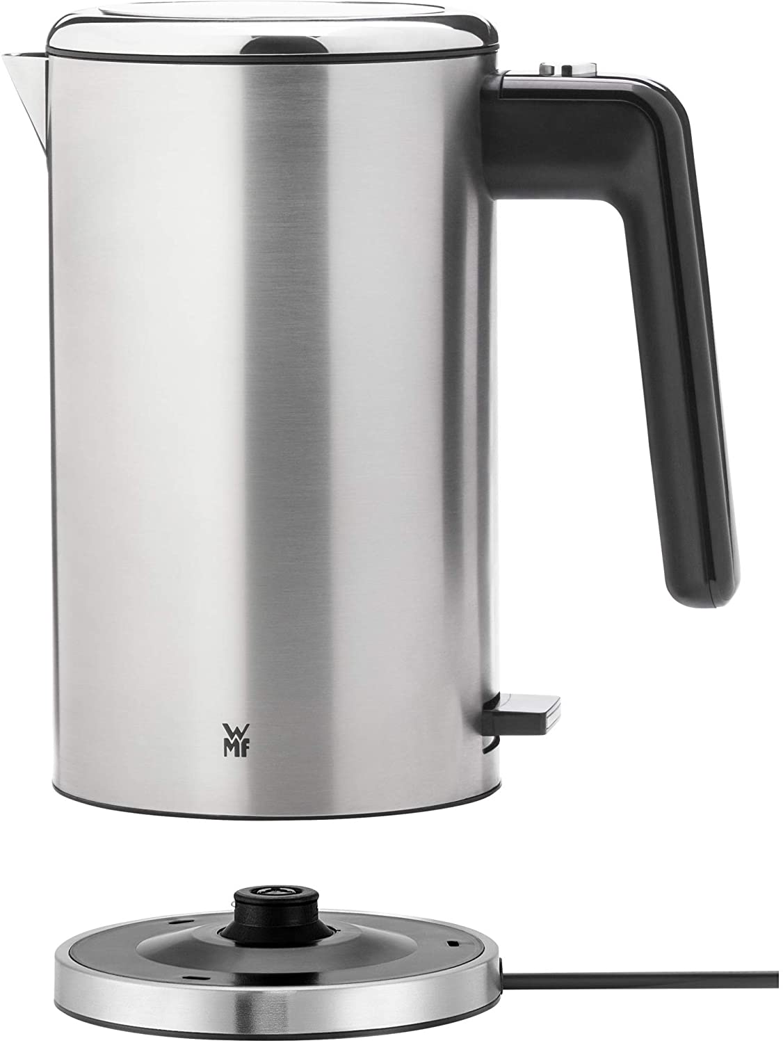 WMF Lono Double Walled Kettle, 2400 Watt, 1.3 litres, Safety Touch, Internal Water Level Indicator, Limescale Filter, Cromargan Matte/Silver