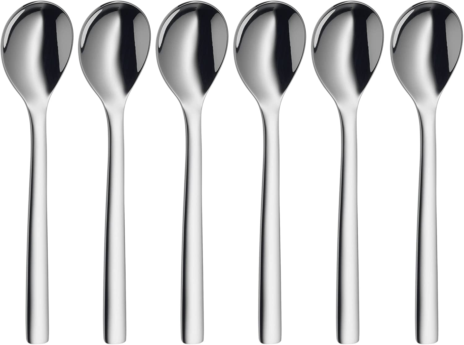 WMF 6-Piece 18/ 10 Stainless Steel 12 cm Nuova Egg Spoon Set, Silver