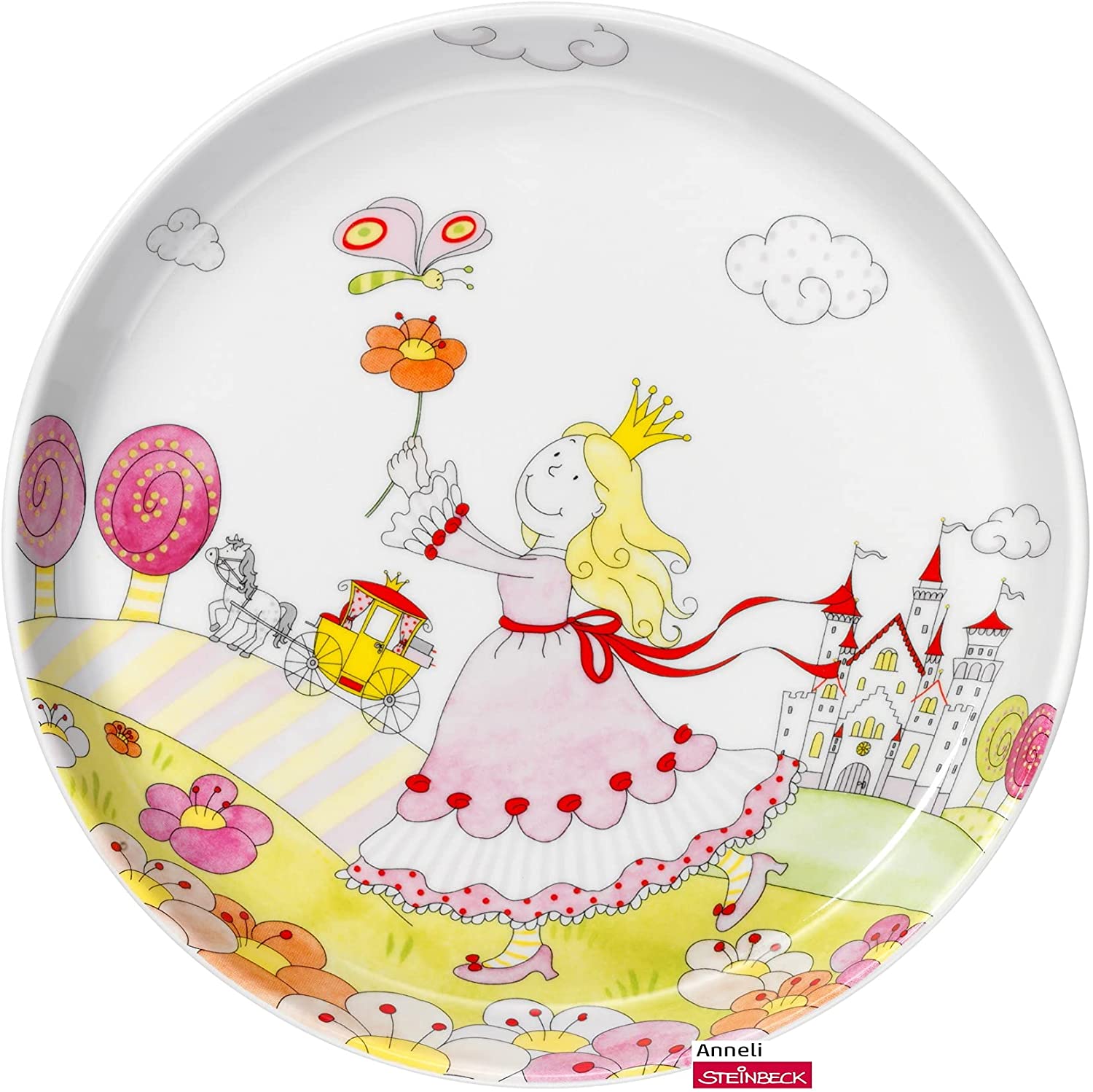 WMF Princess Anneli Children\'s Crockery Plate 19.0 cm, Porcelain, Dishwasher Safe, Colour and Food Safe