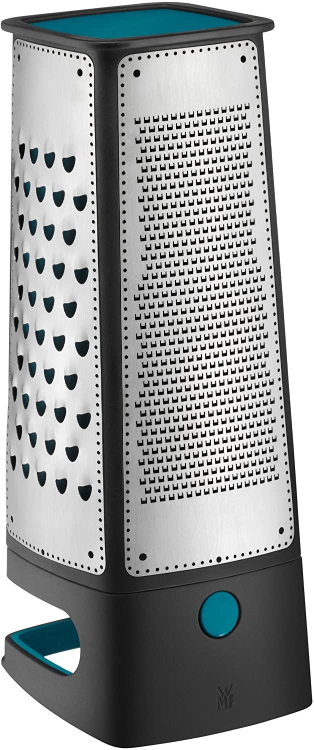 WMF Hello Functionals Square Grater, 30 x 11 x 11 cm, Potato Grater, Cucumber Slicer with Collection Container, 4 Grating Surfaces