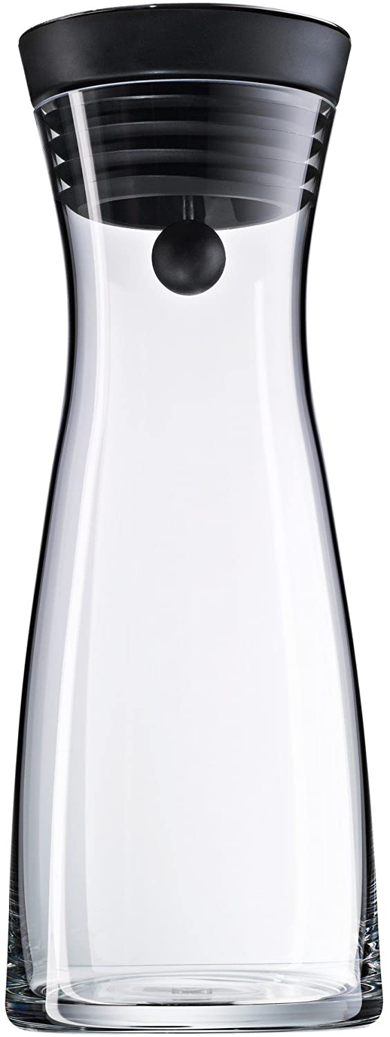 WMF Basic Glass Water Carafe 0.75 Litres, Glass Carafe with Lid, Silicone Lid, CloseUp Closure