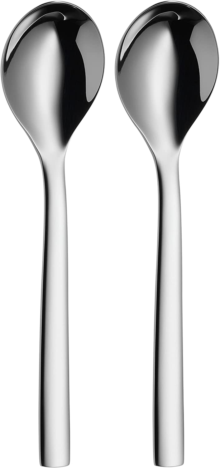 WMF Nuova Cereal Spoons Set of 2, 16.5 cm, Yoghurt Spoon, Polished Cromargan Stainless Steel, Dishwasher Safe