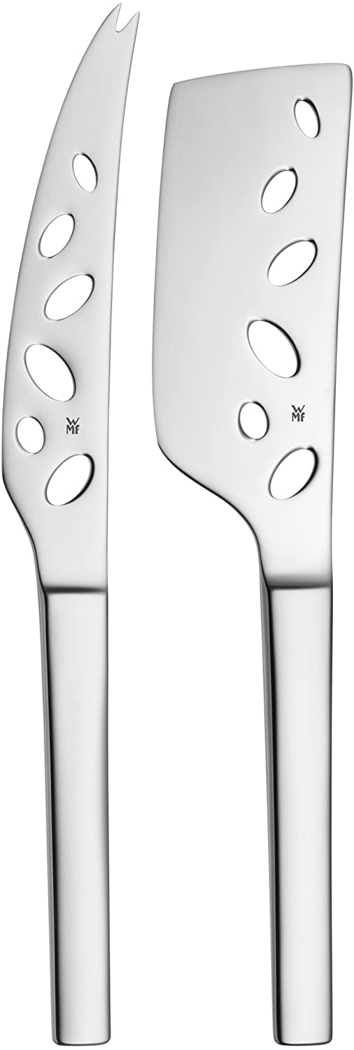 WMF Nuova 2-Piece Cheese Knife Set, Cheese Knife, Cheese Egg and Cheese Cutter, Polished Cromargan Stainless Steel, Dishwasher Safe