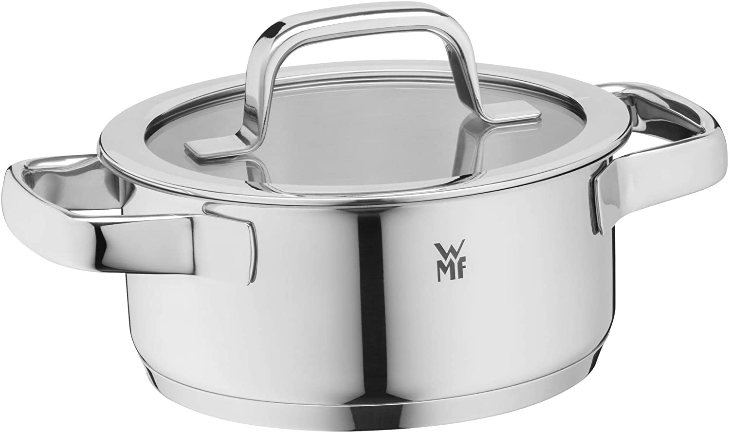 WMF Compact Cuisine Saucepan 20 cm Glass Lid 2.5 L Cromargan Polished Stainless Steel Inside Scale Stackable Saucepan Induction Uncoated