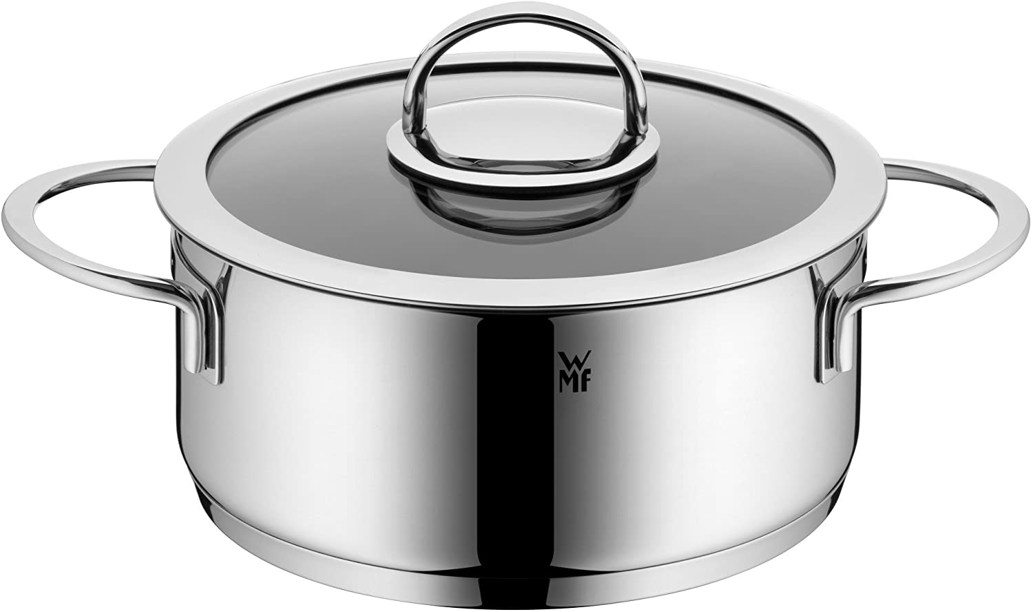 WMF Vignola Saucepan 20 cm Glass Lid Stewing Pot 2.5 L Cromargan Polished Stainless Steel Coated Induction Pot
