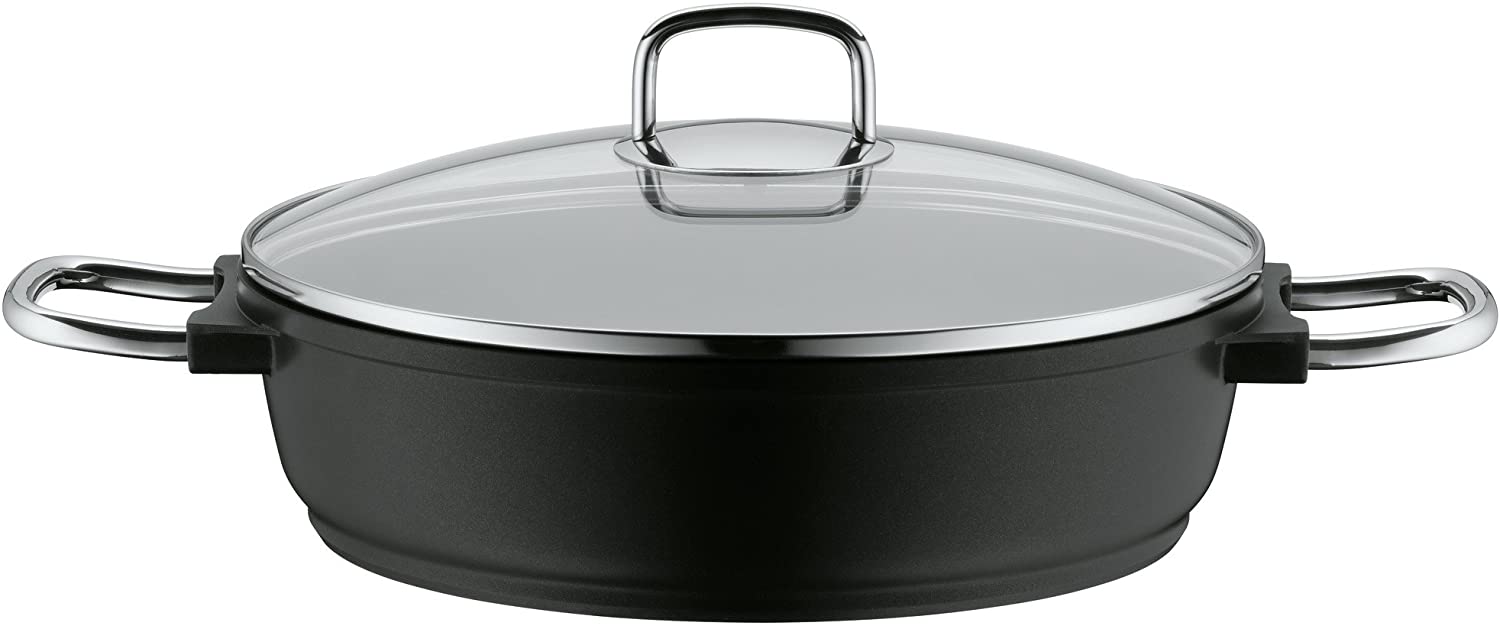 WMF Bueno Induction Cooking Pot 28 cm Glass Lid Stewing Pot 4.2 L Die-Cast Aluminium Coating Induction Pot