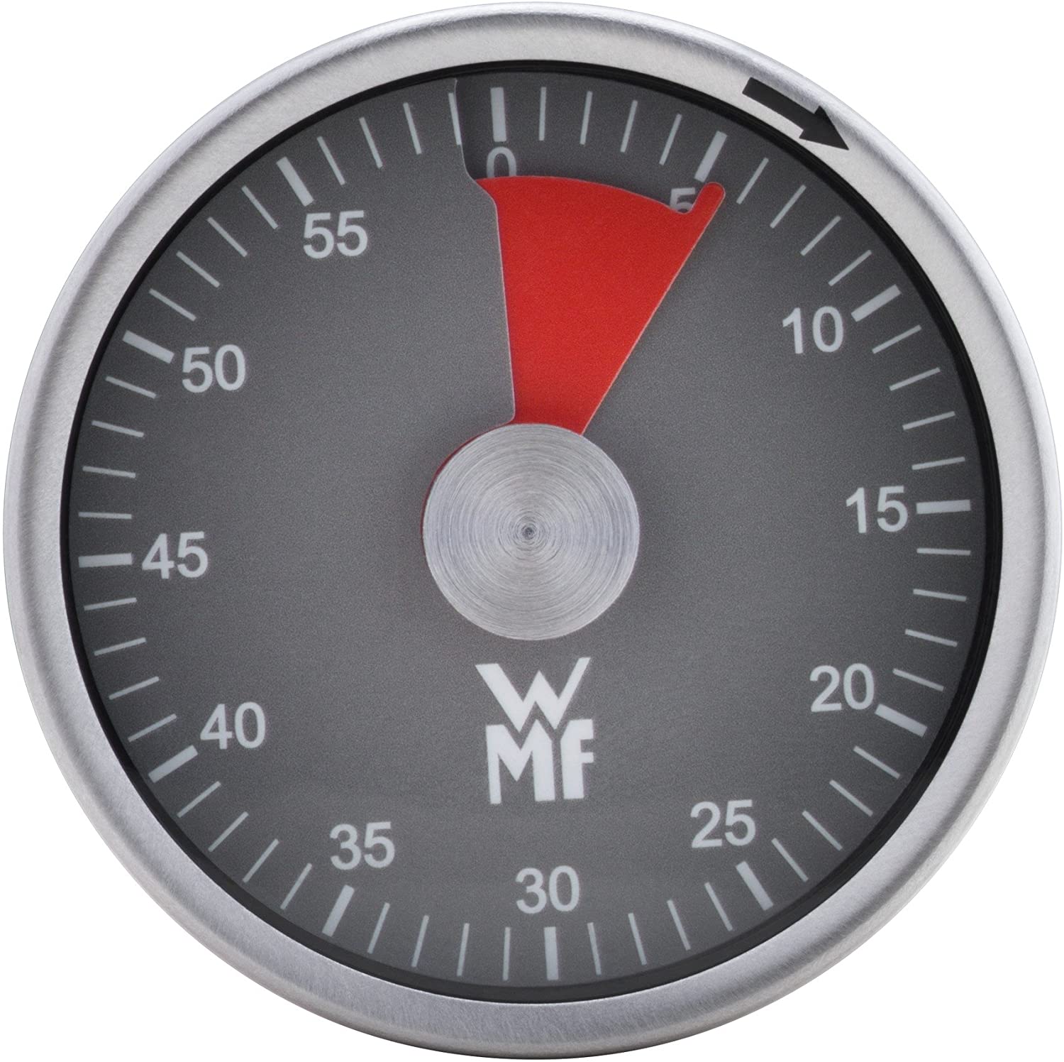 WMF Cromargan Stainless Steel Egg Timer with 60 Minutes Remaining Time Display Acoustic Alarm