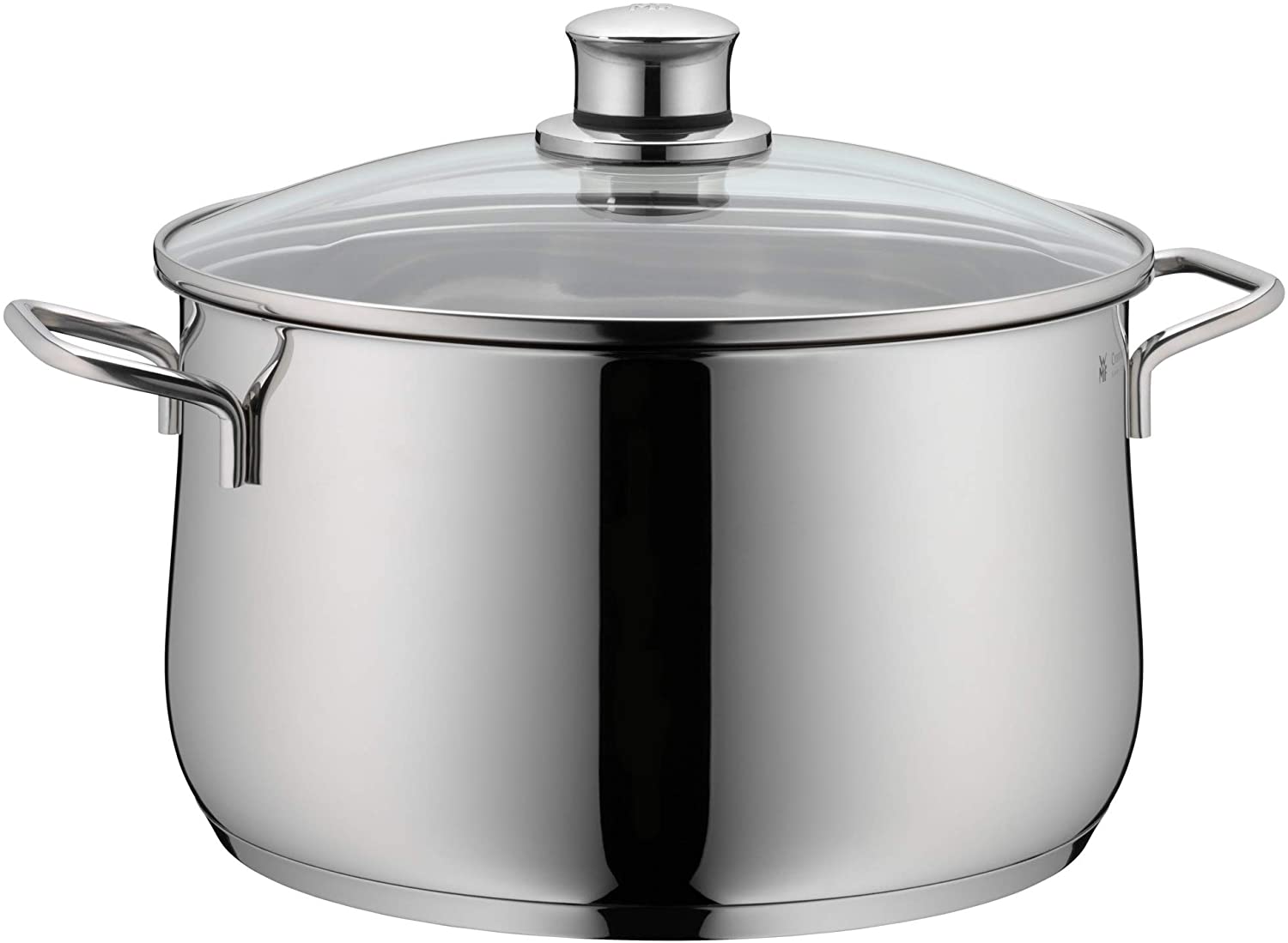 WMF Diadem Plus casserole induction high casserole 24cm high, induction pot 6.5l, glass lid, Cromargan stainless steel polished, uncoated