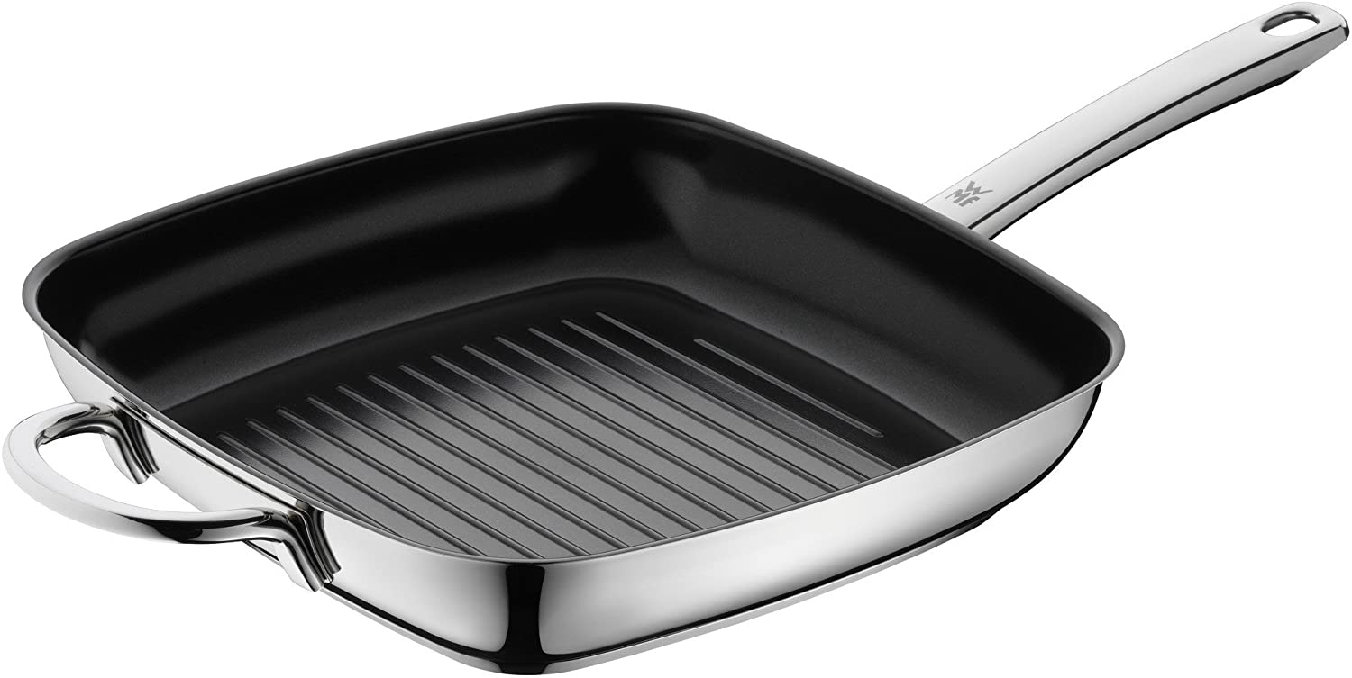 WMF Durado Grill Pan 28 x 28 cm, Durado Cromargan Stainless Steel Coating, Ceramic Coating, Suitable for Induction Cookers