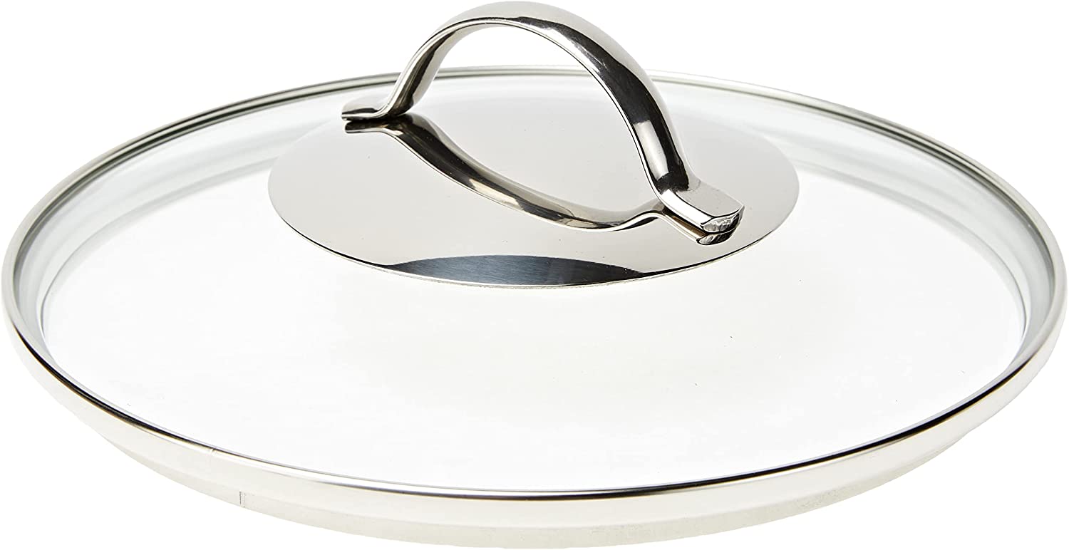 WMF glass lid, 20 cm, pot lid with round metal handle, heat-resistant glass, dishwasher safe