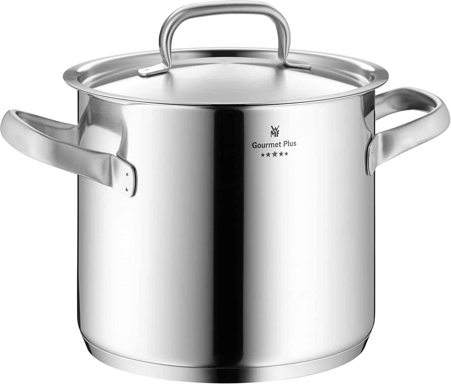 WMF Stock pot Ø 24 cm approx. 8,8l Gourmet Plus Inside scaling vapor hole hollow side handles metal lid Cromargan stainless steel suitable for all stove tops including induction dishwasher-safe