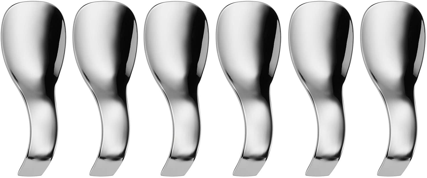 WMF Nuova 6 Piece Set Gourmet Spoon, Presentation Spoon, Dishwasher Safe, L 13 cm, Cromargan Polished Stainless Steel