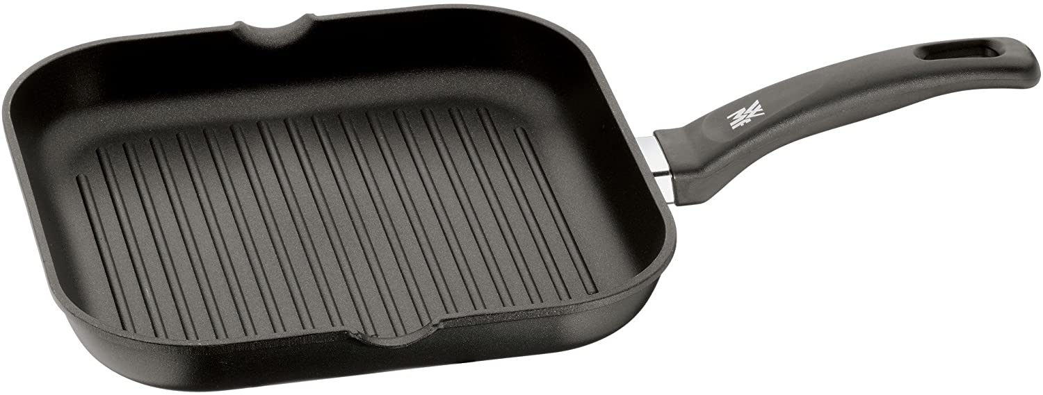 WMF grilling pan, 27 x 27 cm, aluminium, non-stick coated, Durit Protect Plus non-stick coating, Black, 27 cm