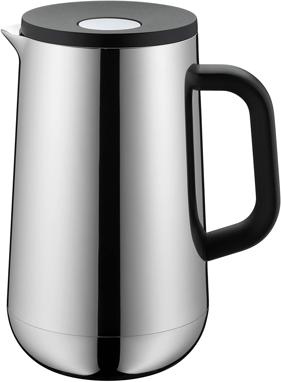 WMF Impulse Thermos Flask Stainless Steel 1 Litre Insulated Jug for Tea or Coffee, Pressure Closure, Keeps Drinks Cold and Warm for 24 Hours
