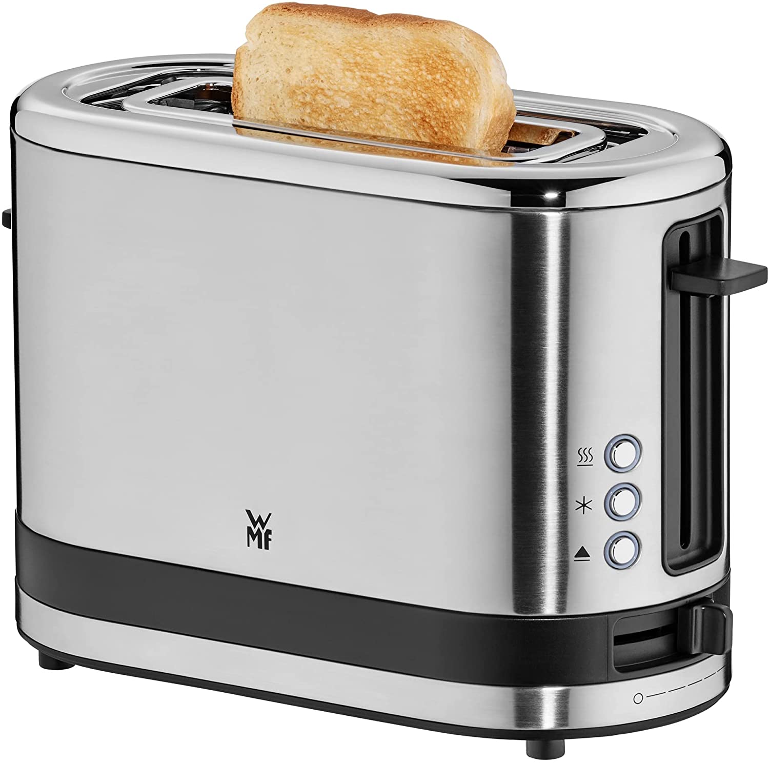 WMF KÜCHENminis 1-slice toaster long slot XXl-Toast bun top 7 browning levels overheating protection 600W stainless steel matt