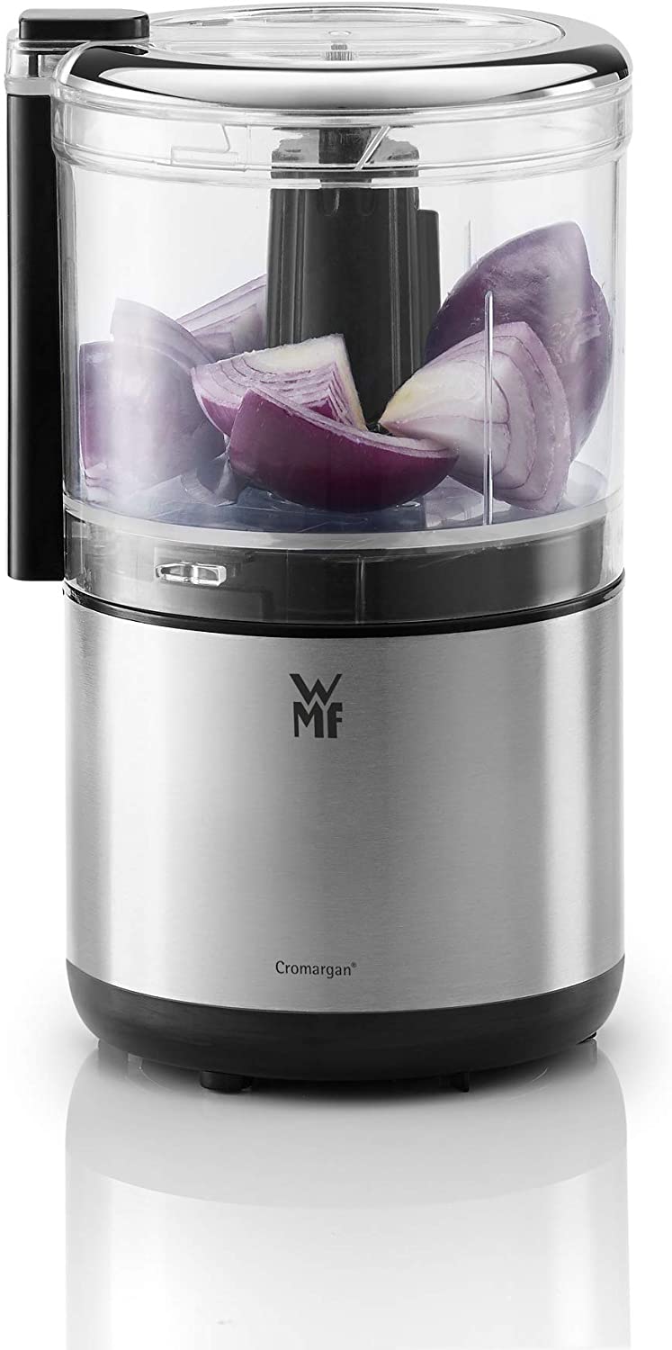 WMF KÜCHENminis Cromargan Matt Space-Saving Multi Chopper with One-Handed Operation and Removable Container (0.3L) 65 W