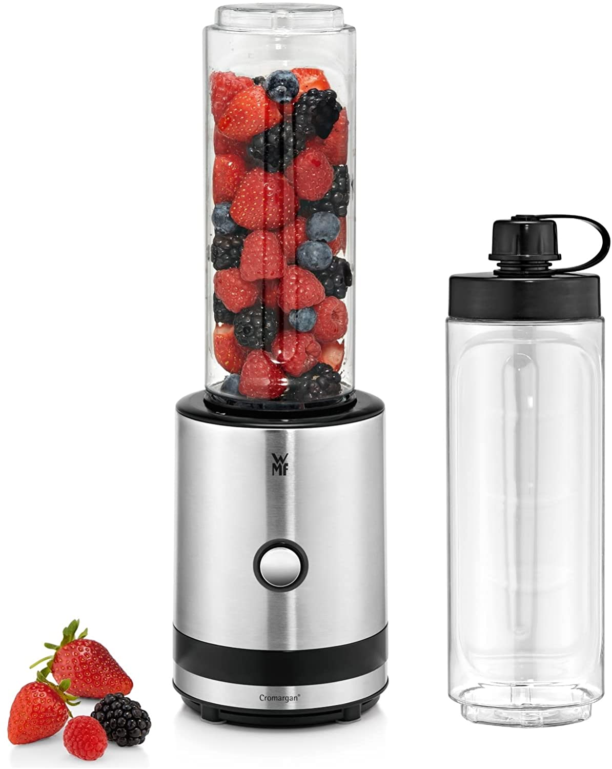WMF KÜCHENminis Smoothie-to-Go Mini Blender With Two Mixing/Drinking Containers (0.6 l, 300 W, Cromargan)