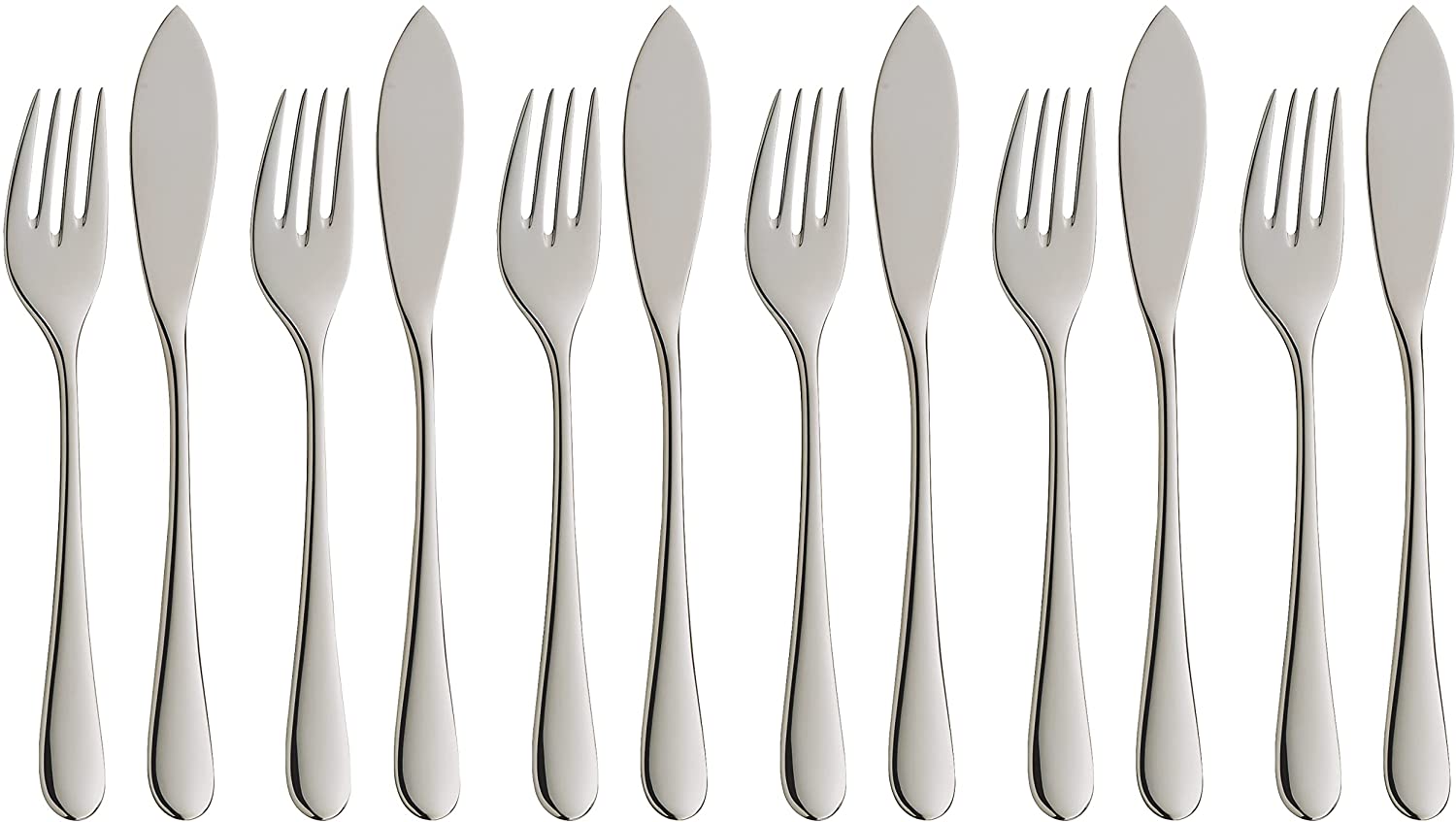WMF Merit 1140356346 Fish Cutlery Set Cromargan Protect Stainless Steel 12 Pieces