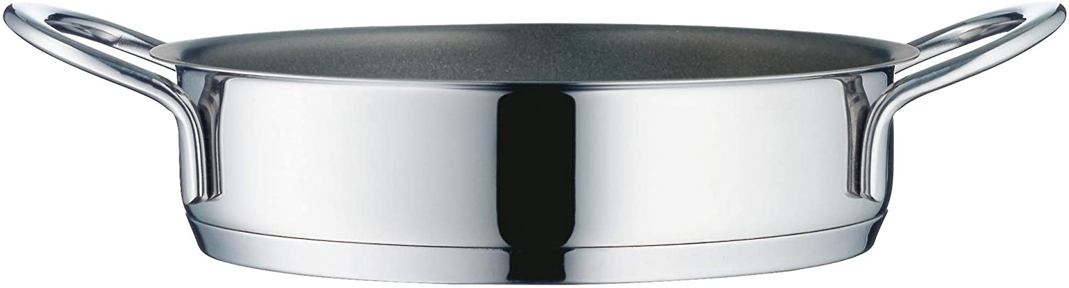 WMF Mini Serving Pan / Frying Pan Coated Small 18 cm, Cromargan Polished Stainless Steel, Induction, Stackable, Ideal for Small Portions or Single Households