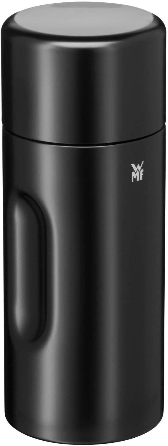 WMF Motion Thermos Flask 0.5 L Cromargan Stainless Steel for Tea or Coffee, Thermos Flask with Drinking Cup, Keeps 24 Hours Cold and 12 Hours Warm, Matte Black