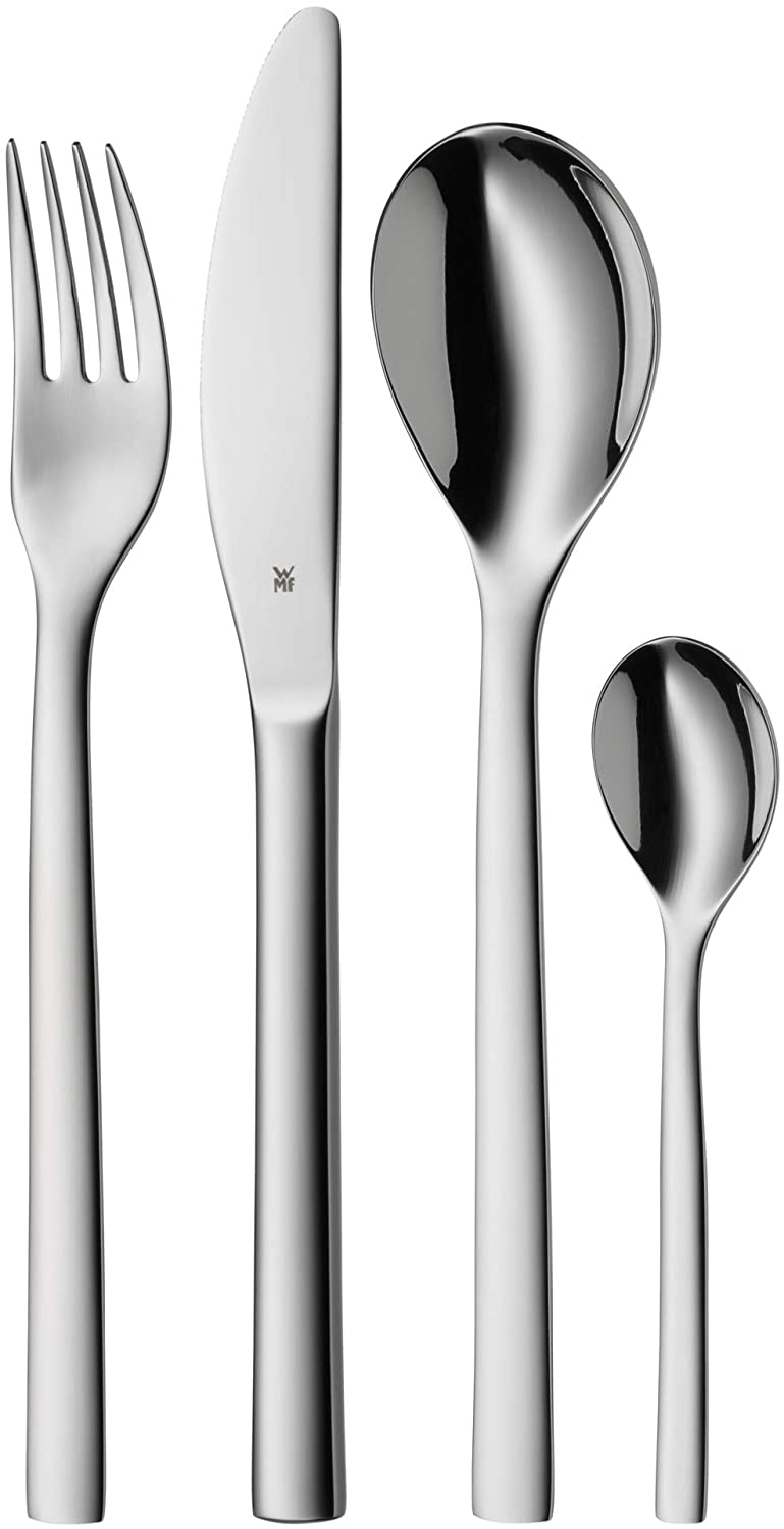 WMF Nuova 4-Piece Cutlery Set for 1 Person Monobloc Knife Polished Cromargan Stainless Steel Dishwasher Safe