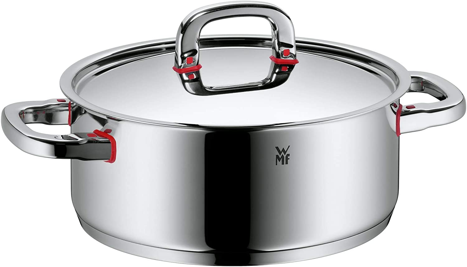 WMF cookware Ø 24 cm approx. 4,1l Premium One Inside scaling vapor hole Cool+ Technology metal lid Cromargan stainless steel brushed suitable for all stove tops including induction dishwasher-safe