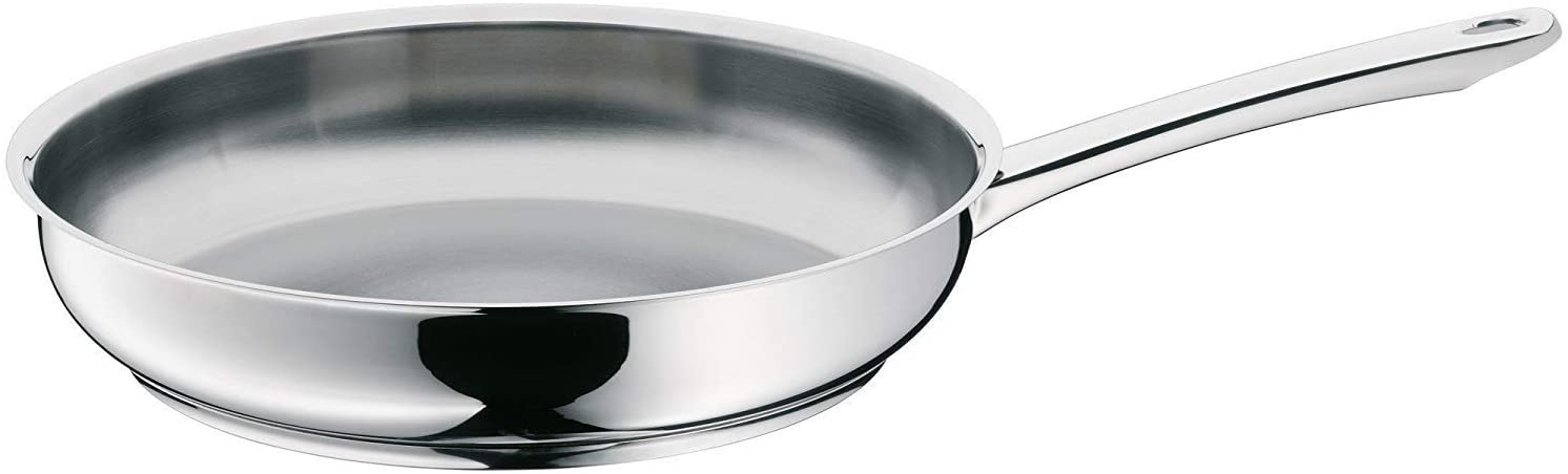 WMF Profi Frying Pan 28 cm Cromargan Stainless Steel Uncoated Induction Oven Safe, silver, 28 cm