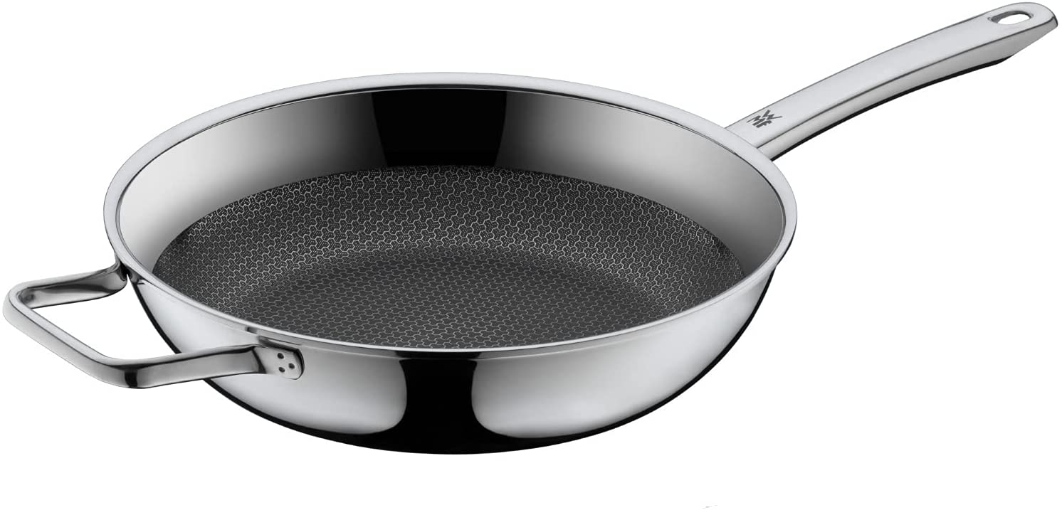 WMF Profi Resist Induction Sauté Pan 28 cm High, Multi-Layer Material Coated, High Rim, Honeycomb Structure, Stainless Steel Handle, Oven-Safe